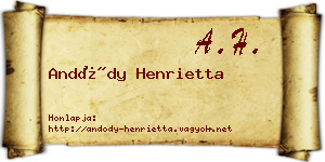 Andódy Henrietta névjegykártya