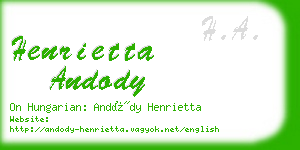 henrietta andody business card